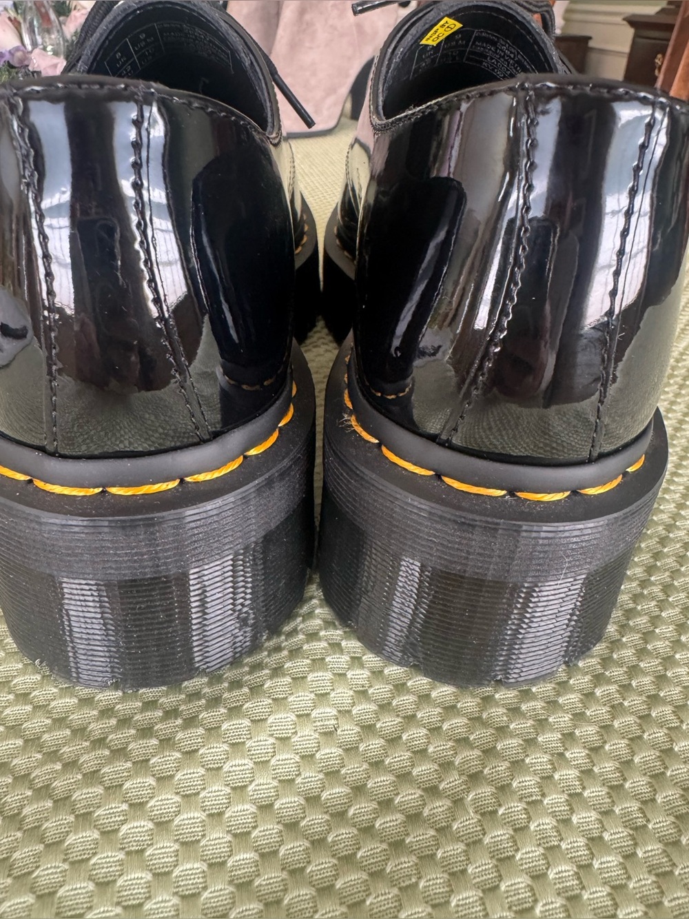 Dr. Martens Air Wair Size 10 Black Patent 3-Eye Lace-Up Platform Oxfords -NEW - Picture 6 of 11